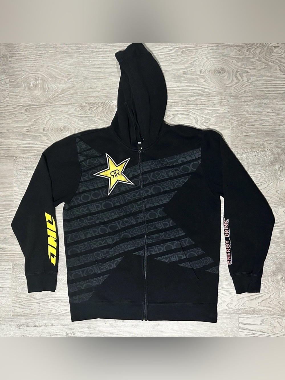 Rockstar Energy Y2K Large Logo Black Zip-Up Hoodie